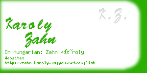 karoly zahn business card